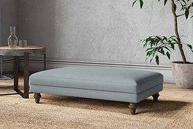 Marri Large Footstool - Recycled Cotton Horizon-MAKE TO ORDER-Nkuku