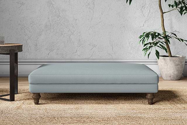 Marri Large Footstool - Recycled Cotton Horizon-MAKE TO ORDER-Nkuku