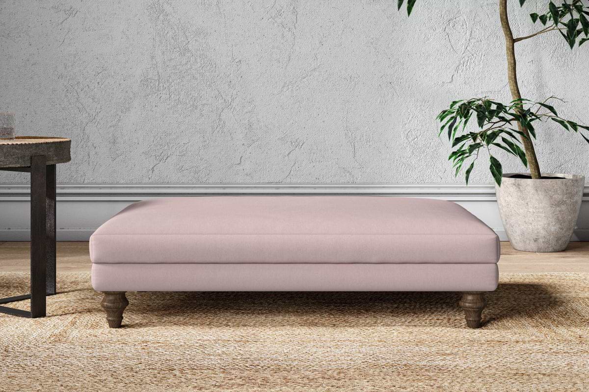 Marri Large Footstool - Recycled Cotton Lavender-MAKE TO ORDER-Nkuku