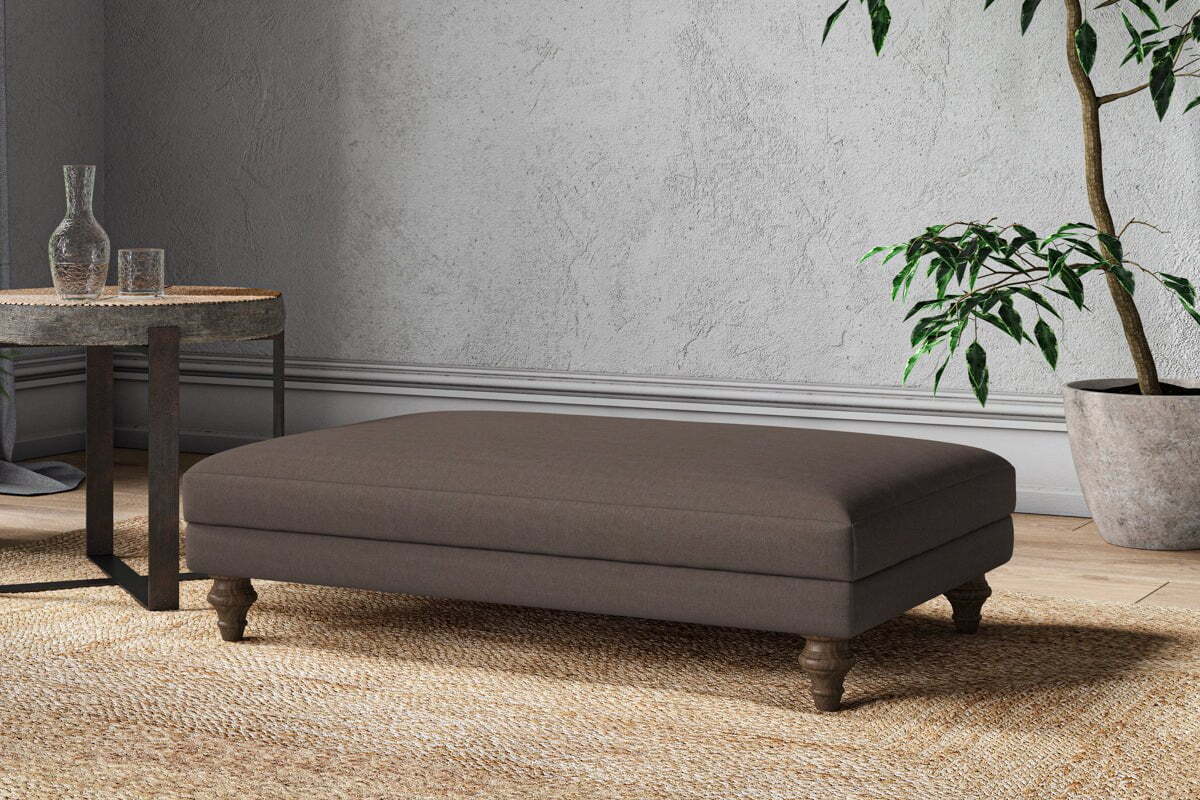 Marri Large Footstool - Recycled Cotton Mocha
