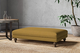 Marri Large Footstool - Recycled Cotton Ochre