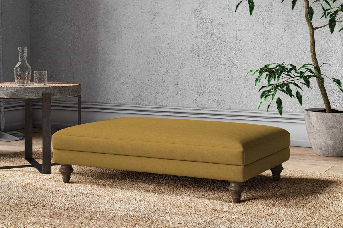 Marri Large Footstool - Recycled Cotton Ochre