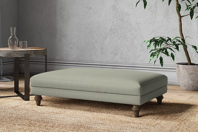 Marri Large Footstool - Recycled Cotton Seaspray