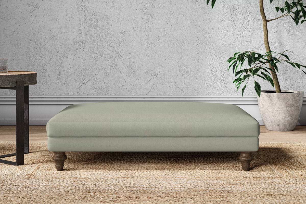 Marri Large Footstool - Recycled Cotton Seaspray-MAKE TO ORDER-Nkuku