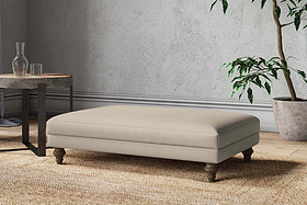 Marri Large Footstool - Recycled Cotton Stone