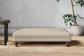Marri Large Footstool - Recycled Cotton Stone