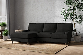 Marri Large Left Hand Chaise Sofa - Brera Linen Charcoal