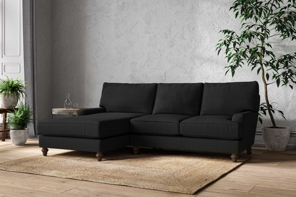 Marri Large Left Hand Chaise Sofa - Brera Linen Charcoal
