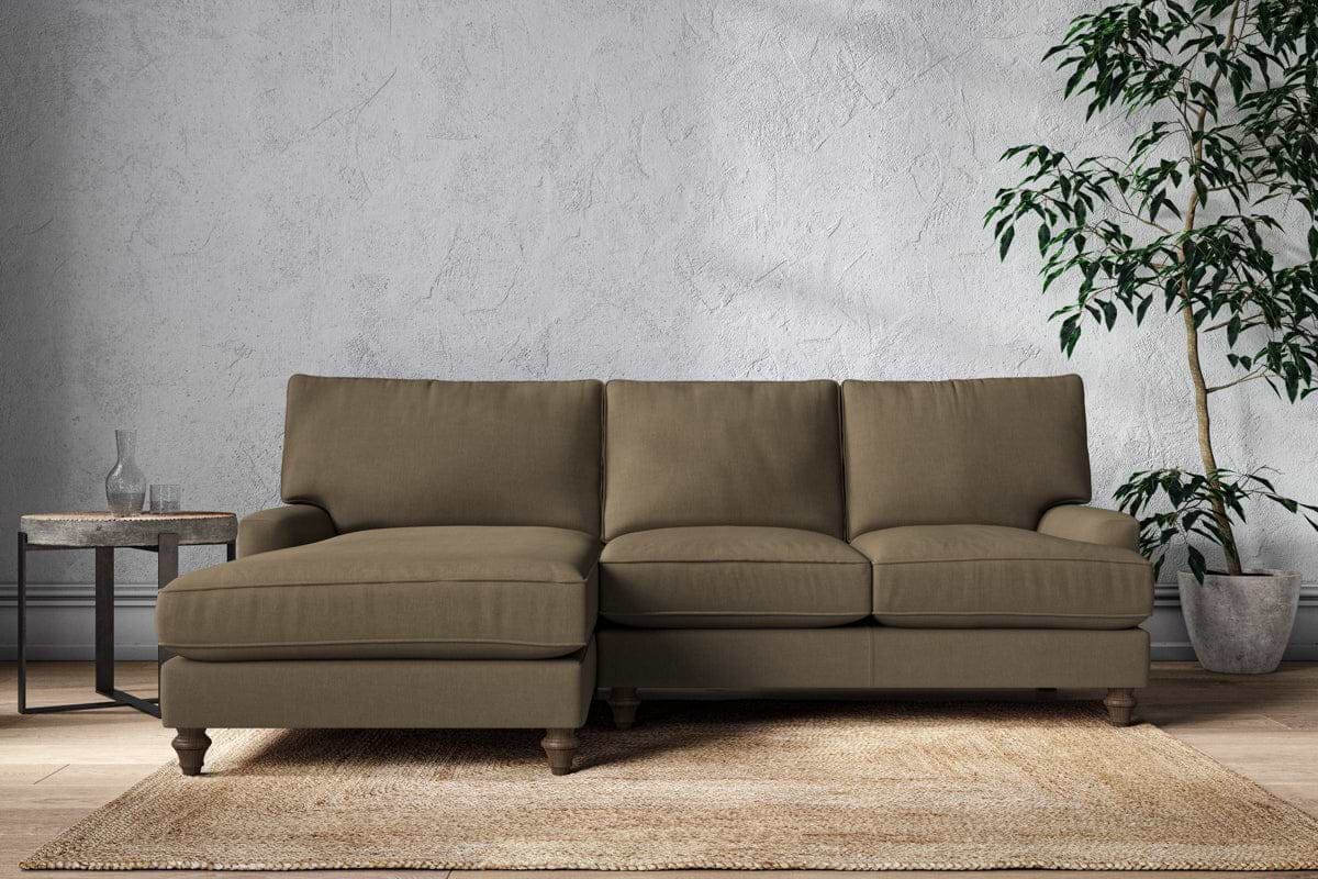 Marri Large Left Hand Chaise Sofa - Brera Linen Chestnut-MAKE TO ORDER-Nkuku