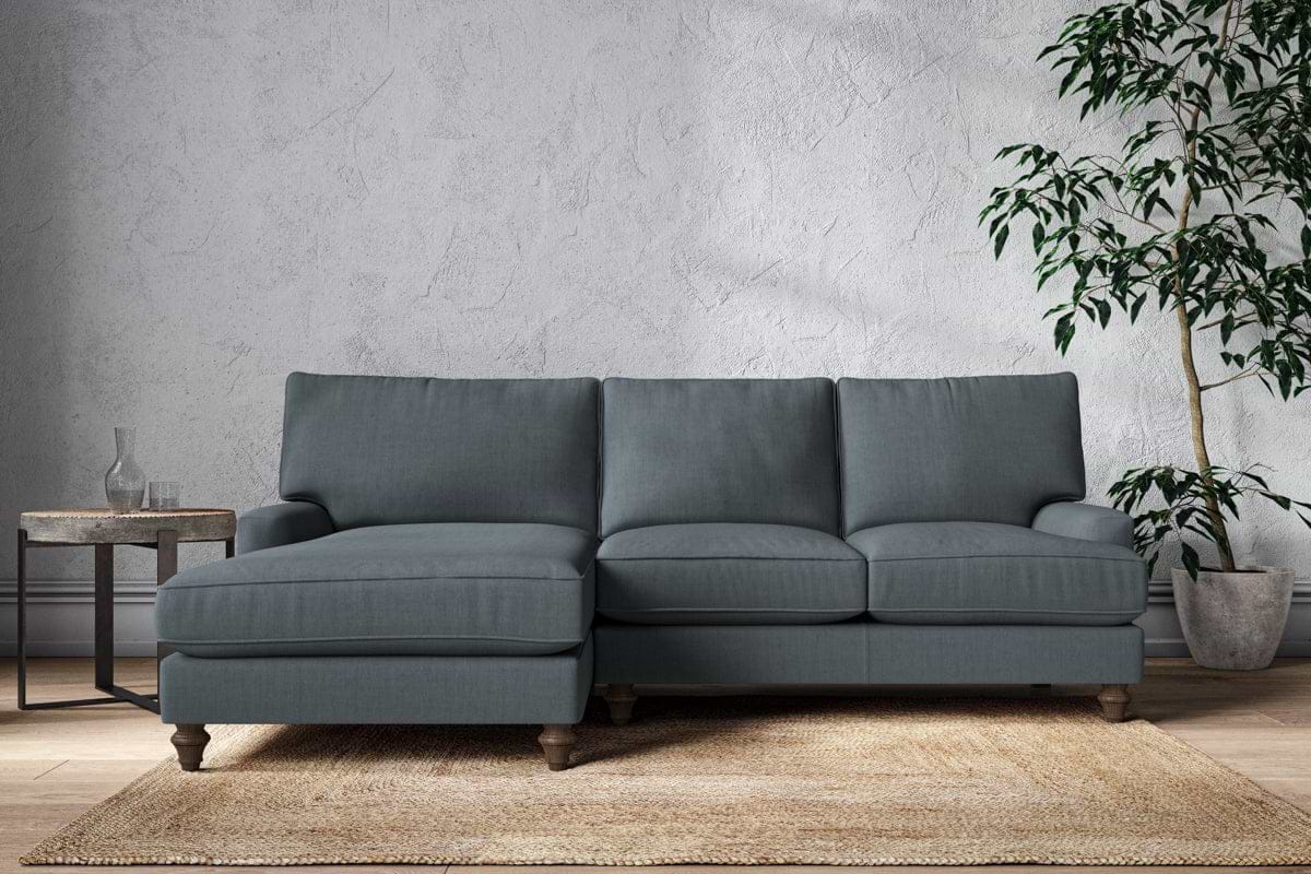 Marri Large Left Hand Chaise Sofa - Brera Linen Dusk-MAKE TO ORDER-Nkuku