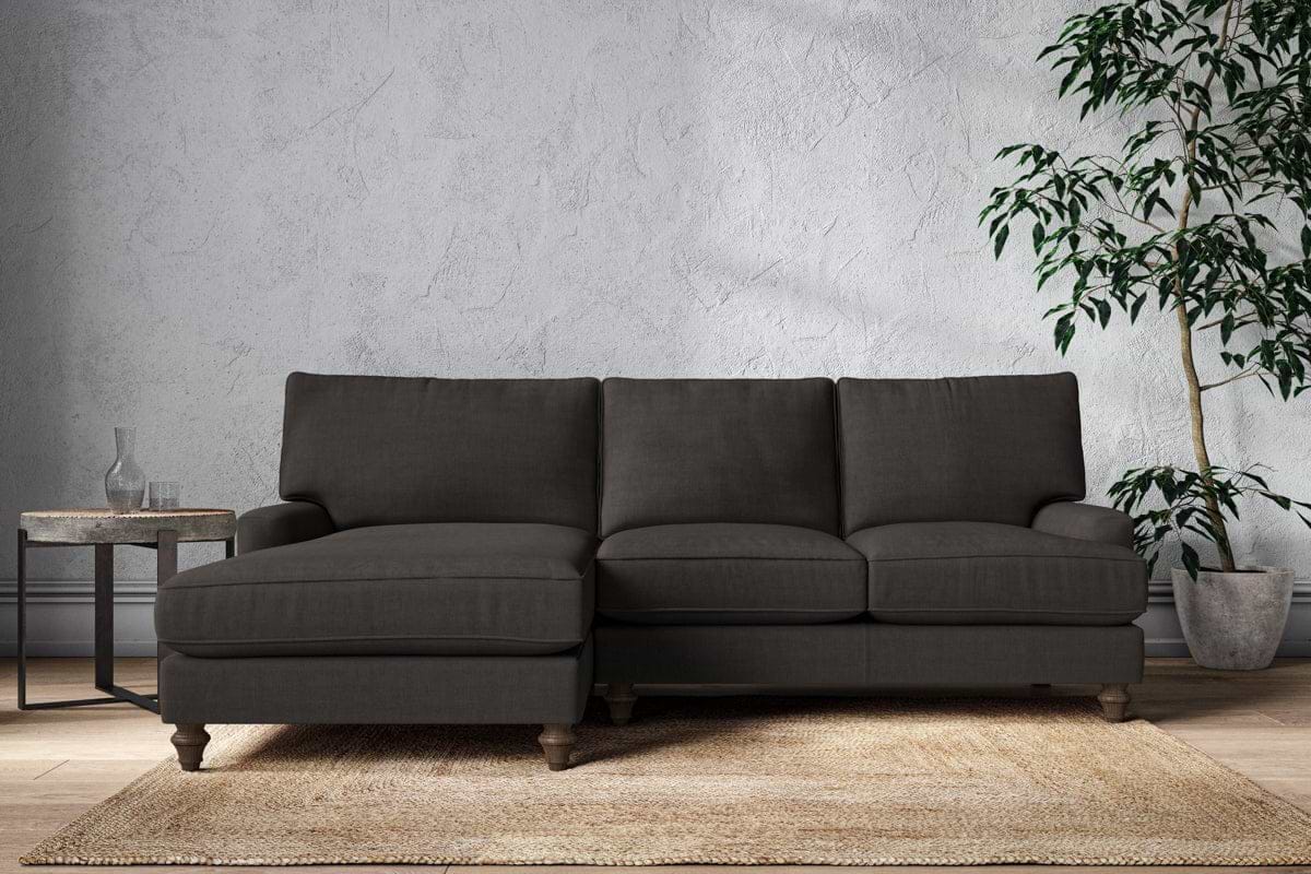 Marri Large Left Hand Chaise Sofa - Brera Linen Espresso-MAKE TO ORDER-Nkuku