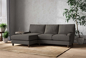 Marri Large Left Hand Chaise Sofa - Brera Linen Granite