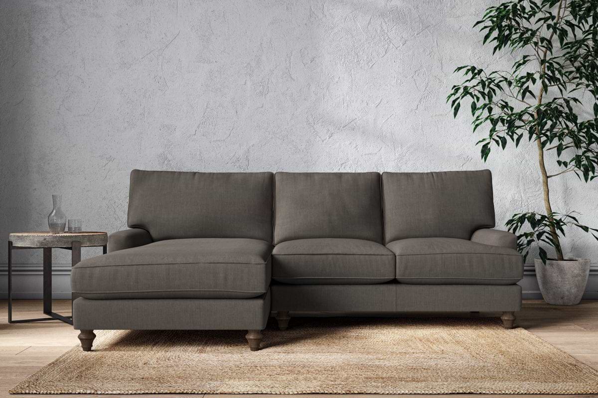 Marri Large Left Hand Chaise Sofa - Brera Linen Granite-MAKE TO ORDER-Nkuku