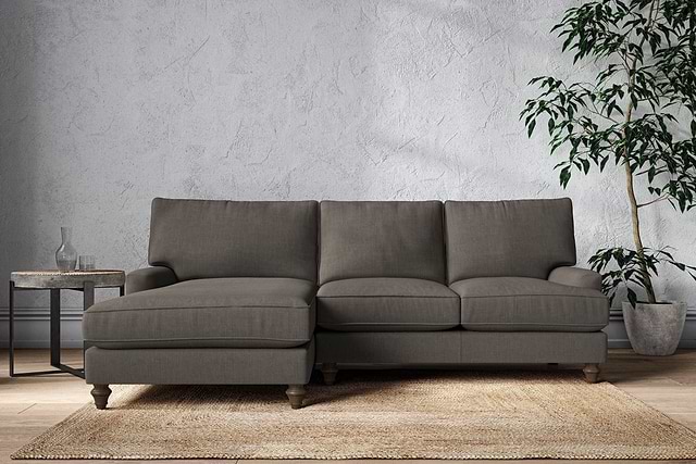 Marri Large Left Hand Chaise Sofa - Brera Linen Granite