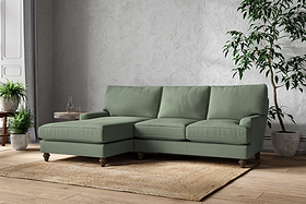 Marri Large Left Hand Chaise Sofa - Brera Linen Jade