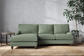 Marri Large Left Hand Chaise Sofa - Brera Linen Jade