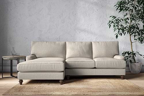 Marri Large Left Hand Chaise Sofa - Brera Linen Natural-MAKE TO ORDER-Nkuku