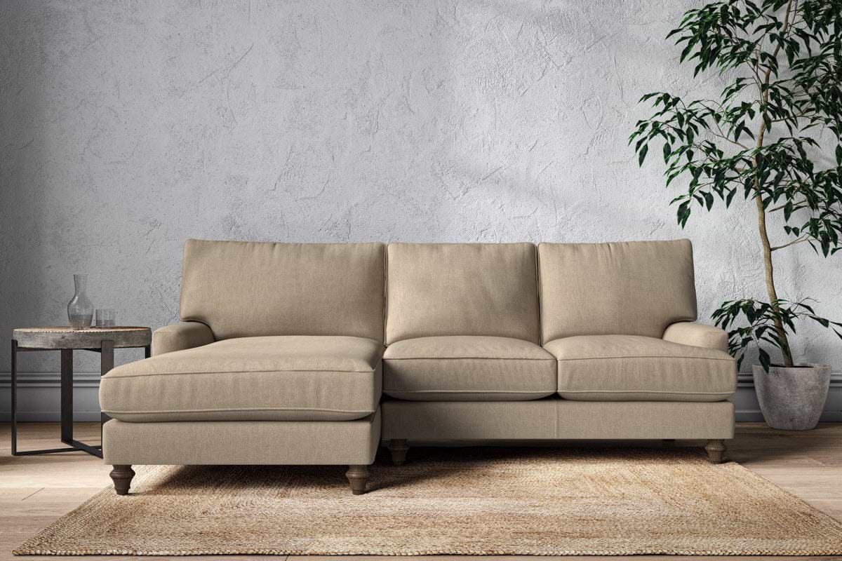 Marri Large Left Hand Chaise Sofa - Brera Linen Pebble-MAKE TO ORDER-Nkuku