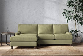 Marri Large Left Hand Chaise Sofa - Brera Linen Sage