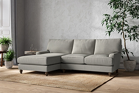 Marri Large Left Hand Chaise Sofa - Brera Linen Smoke