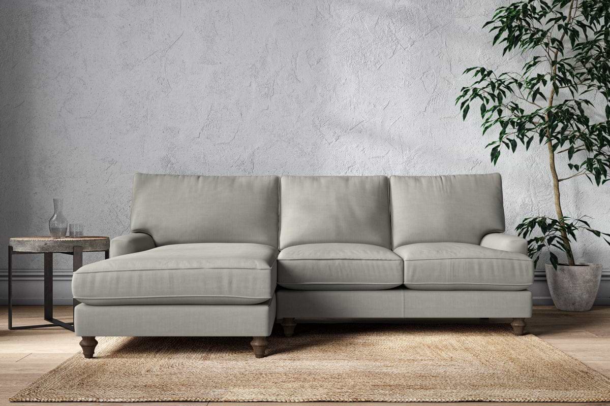 Marri Large Left Hand Chaise Sofa - Brera Linen Smoke-MAKE TO ORDER-Nkuku