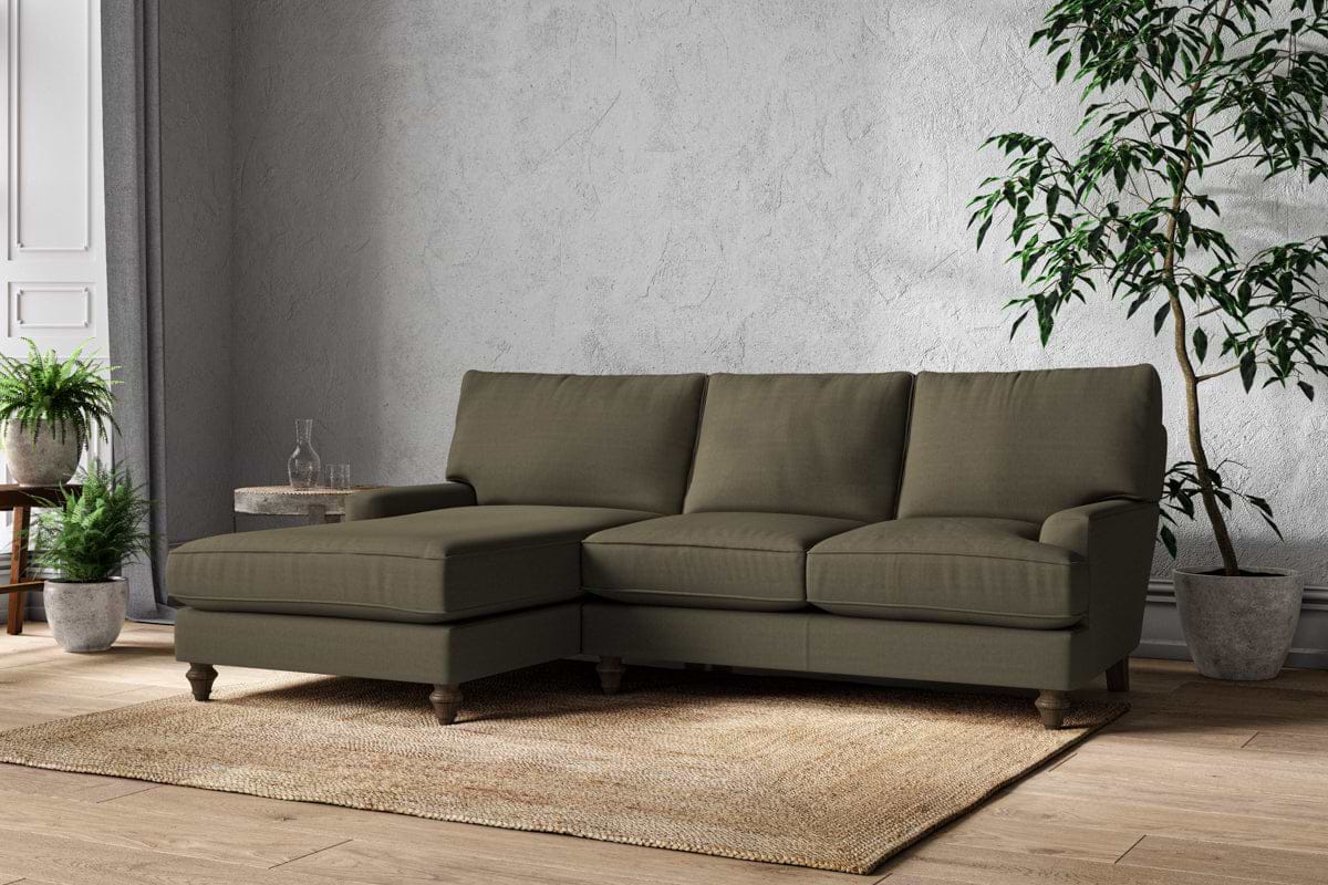 Marri Large Left Hand Chaise Sofa - Recycled Cotton Fatigue-MAKE TO ORDER-Nkuku
