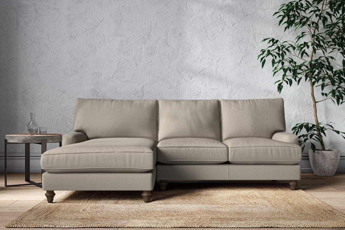 Marri Large Left Hand Chaise Sofa - Recycled Cotton Flax-MAKE TO ORDER-Nkuku