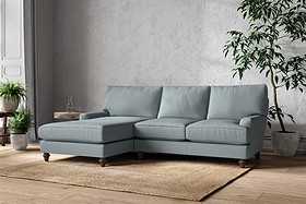 Marri Large Left Hand Chaise Sofa - Recycled Cotton Horizon-MAKE TO ORDER-Nkuku