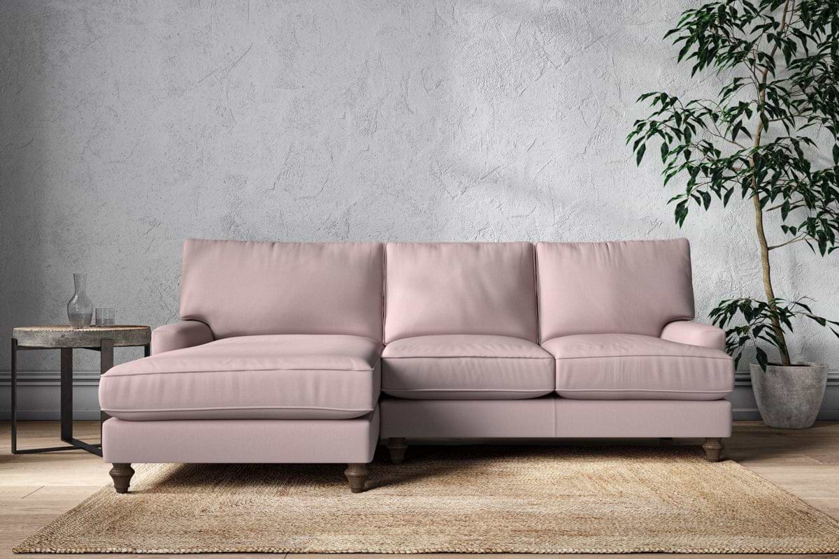 Marri Large Left Hand Chaise Sofa - Recycled Cotton Lavender-MAKE TO ORDER-Nkuku