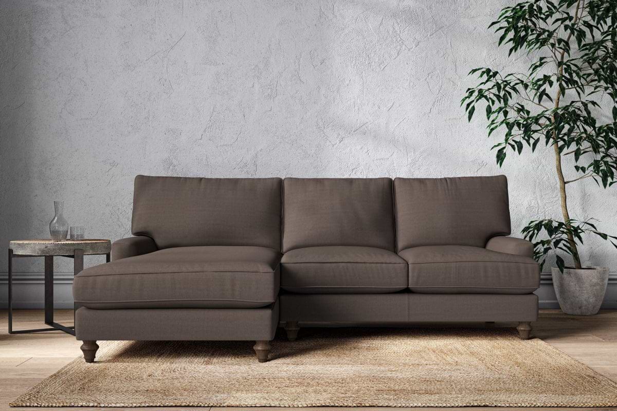 Marri Large Left Hand Chaise Sofa - Recycled Cotton Mocha-MAKE TO ORDER-Nkuku