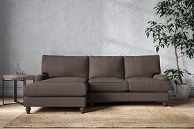 Marri Large Left Hand Chaise Sofa - Recycled Cotton Mocha-MAKE TO ORDER-Nkuku