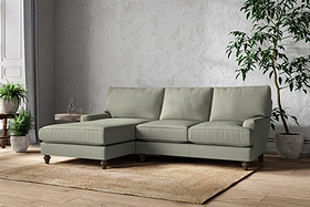 Marri Large Left Hand Chaise Sofa - Recycled Cotton Seaspray-MAKE TO ORDER-Nkuku