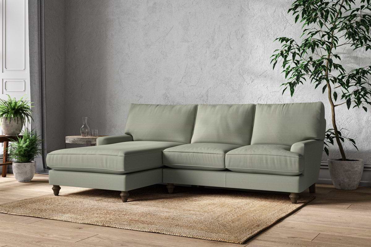 Marri Large Left Hand Chaise Sofa - Recycled Cotton Seaspray-MAKE TO ORDER-Nkuku
