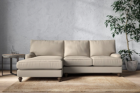 Marri Large Left Hand Chaise Sofa - Recycled Cotton Stone