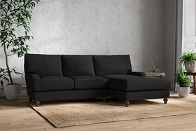 Marri Large Right Hand Chaise Sofa - Brera Linen Charcoal