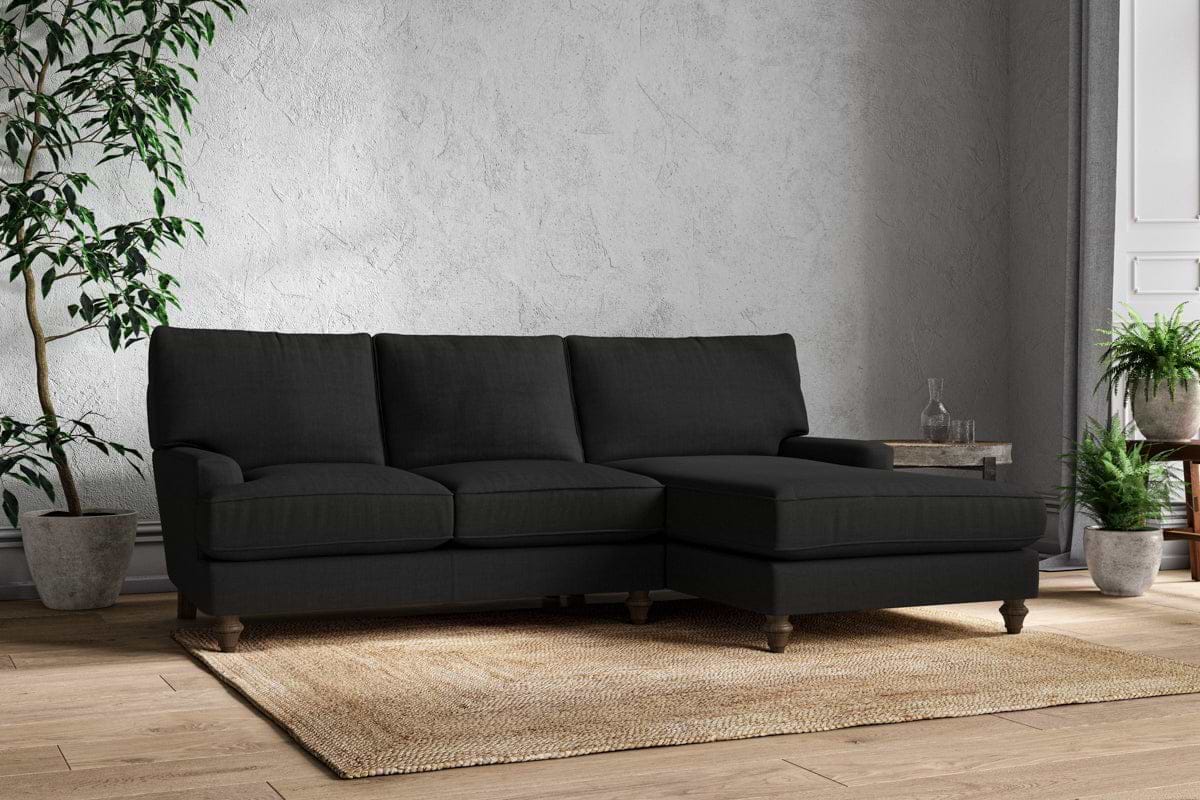 Marri Large Right Hand Chaise Sofa - Brera Linen Charcoal