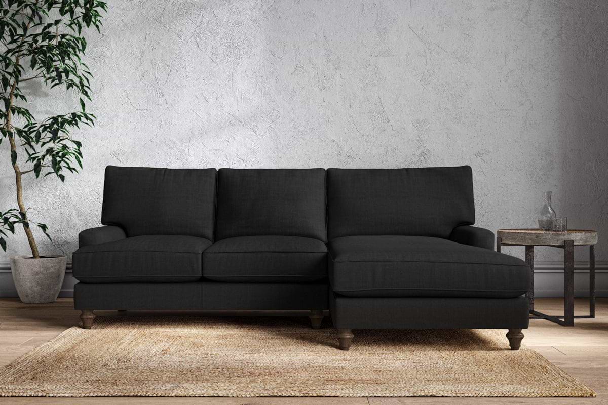 Marri Large Right Hand Chaise Sofa - Brera Linen Charcoal-MAKE TO ORDER-Nkuku