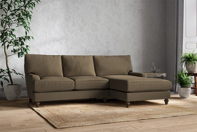 Marri Large Right Hand Chaise Sofa - Brera Linen Chestnut