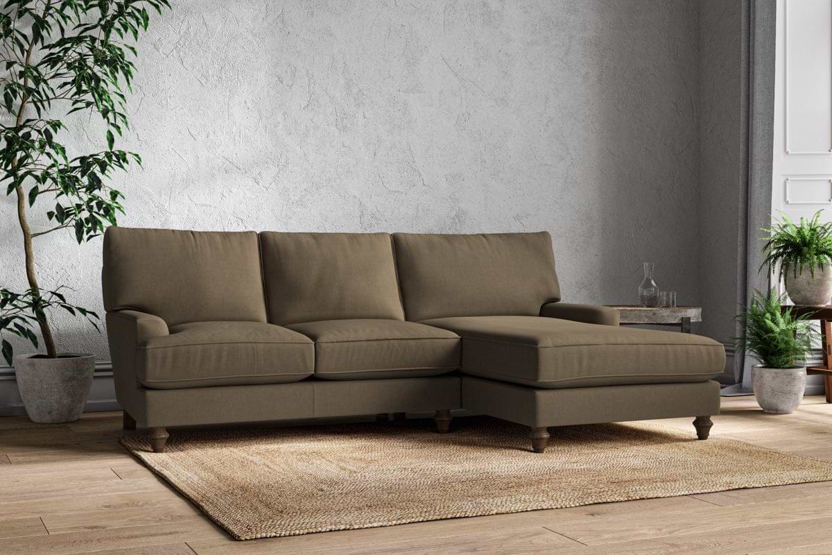 Marri Large Right Hand Chaise Sofa - Brera Linen Chestnut