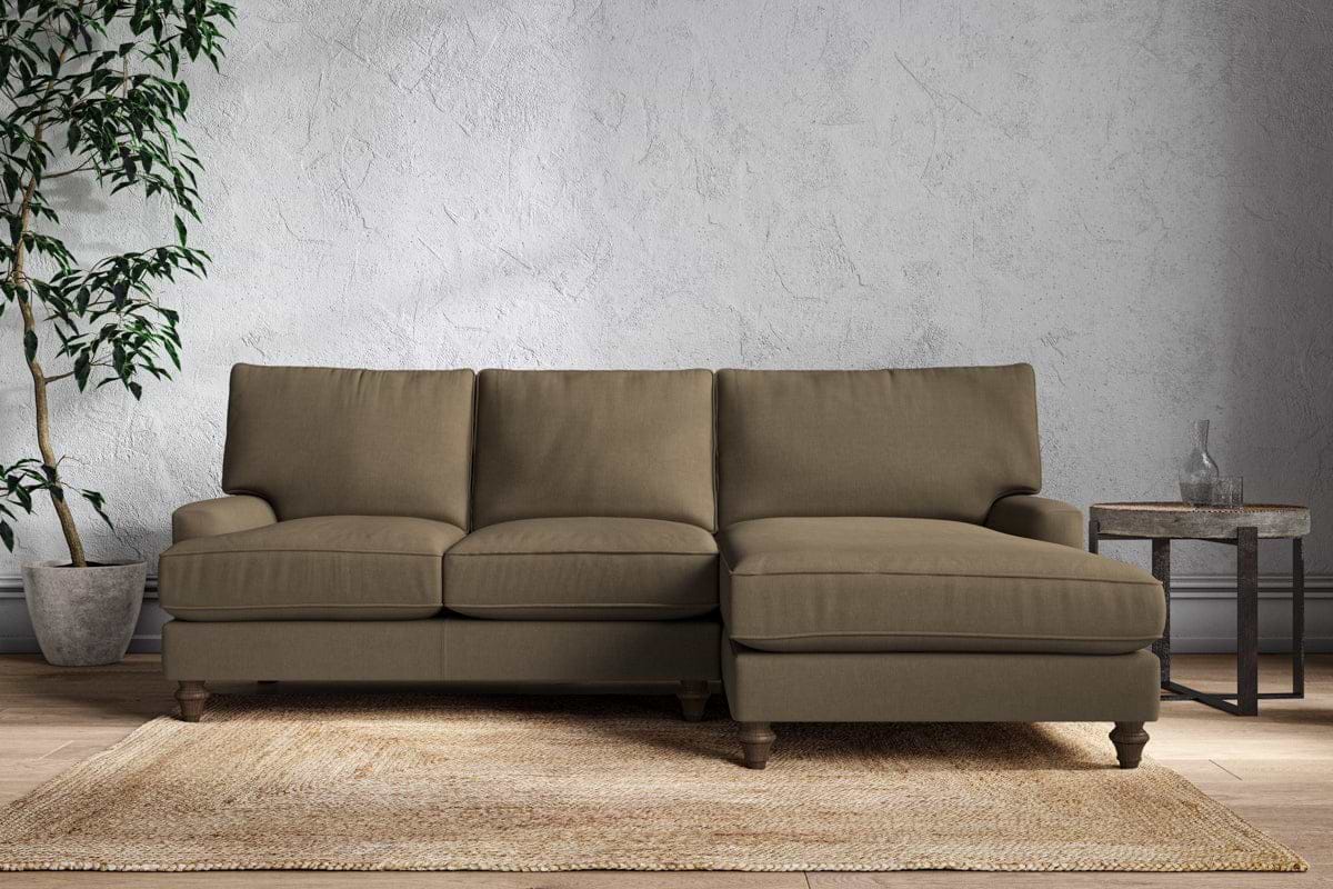 Marri Large Right Hand Chaise Sofa - Brera Linen Chestnut-MAKE TO ORDER-Nkuku