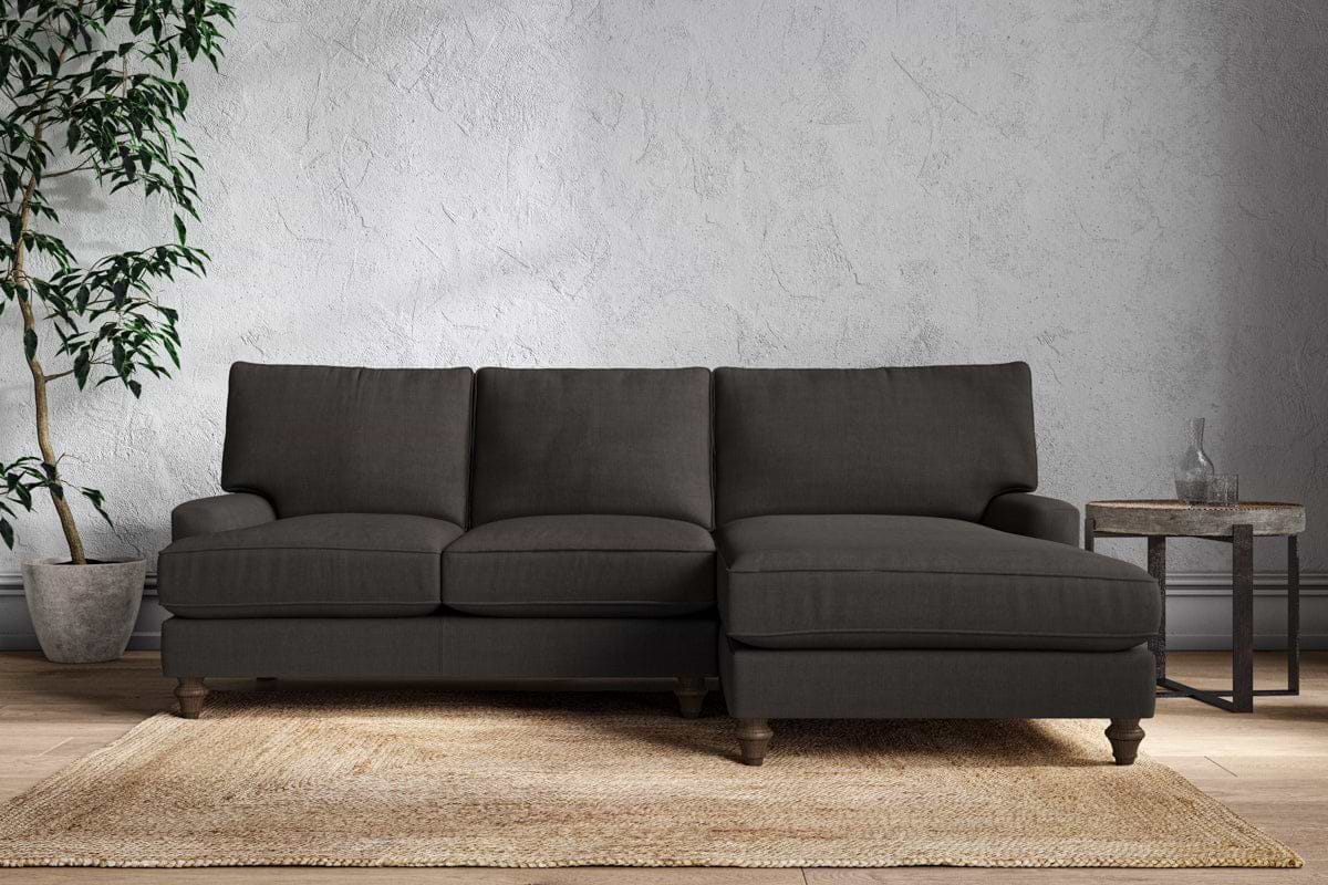 Marri Large Right Hand Chaise Sofa - Brera Linen Espresso-MAKE TO ORDER-Nkuku