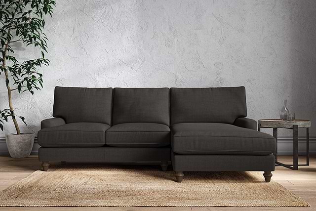 Marri Large Right Hand Chaise Sofa - Brera Linen Espresso
