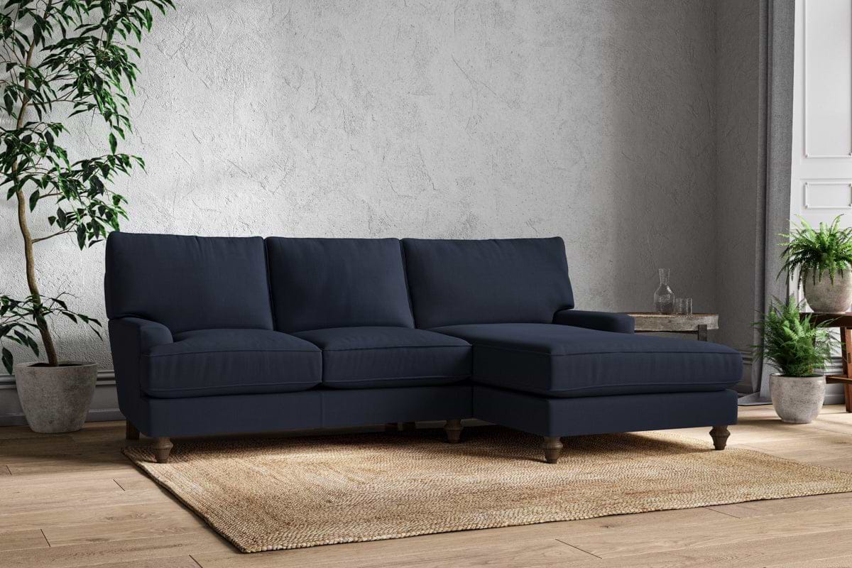Marri Large Right Hand Chaise Sofa - Brera Linen Indigo
