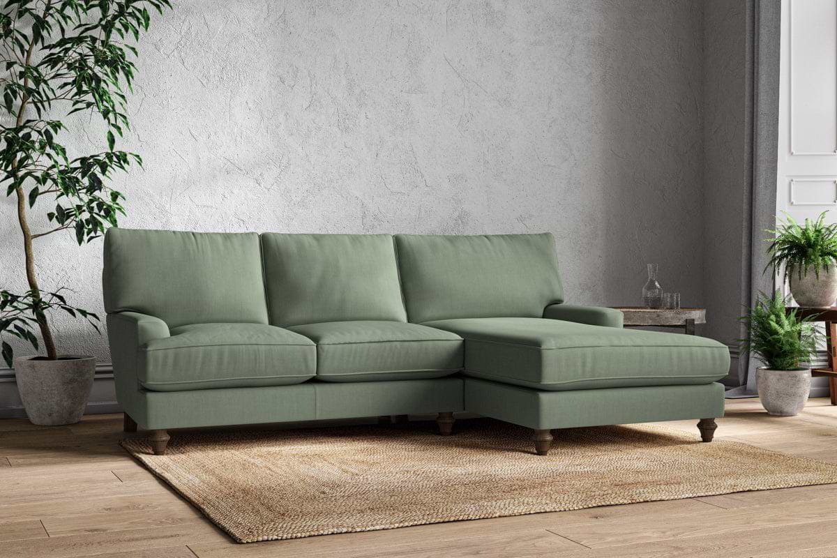 Marri Large Right Hand Chaise Sofa - Brera Linen Jade