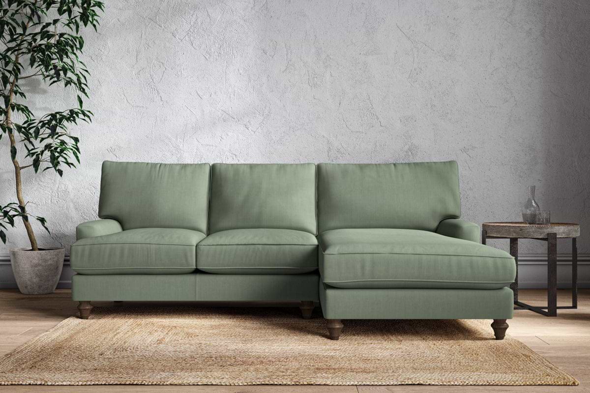 Marri Large Right Hand Chaise Sofa - Brera Linen Jade-MAKE TO ORDER-Nkuku