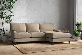 Marri Large Right Hand Chaise Sofa - Brera Linen Pebble