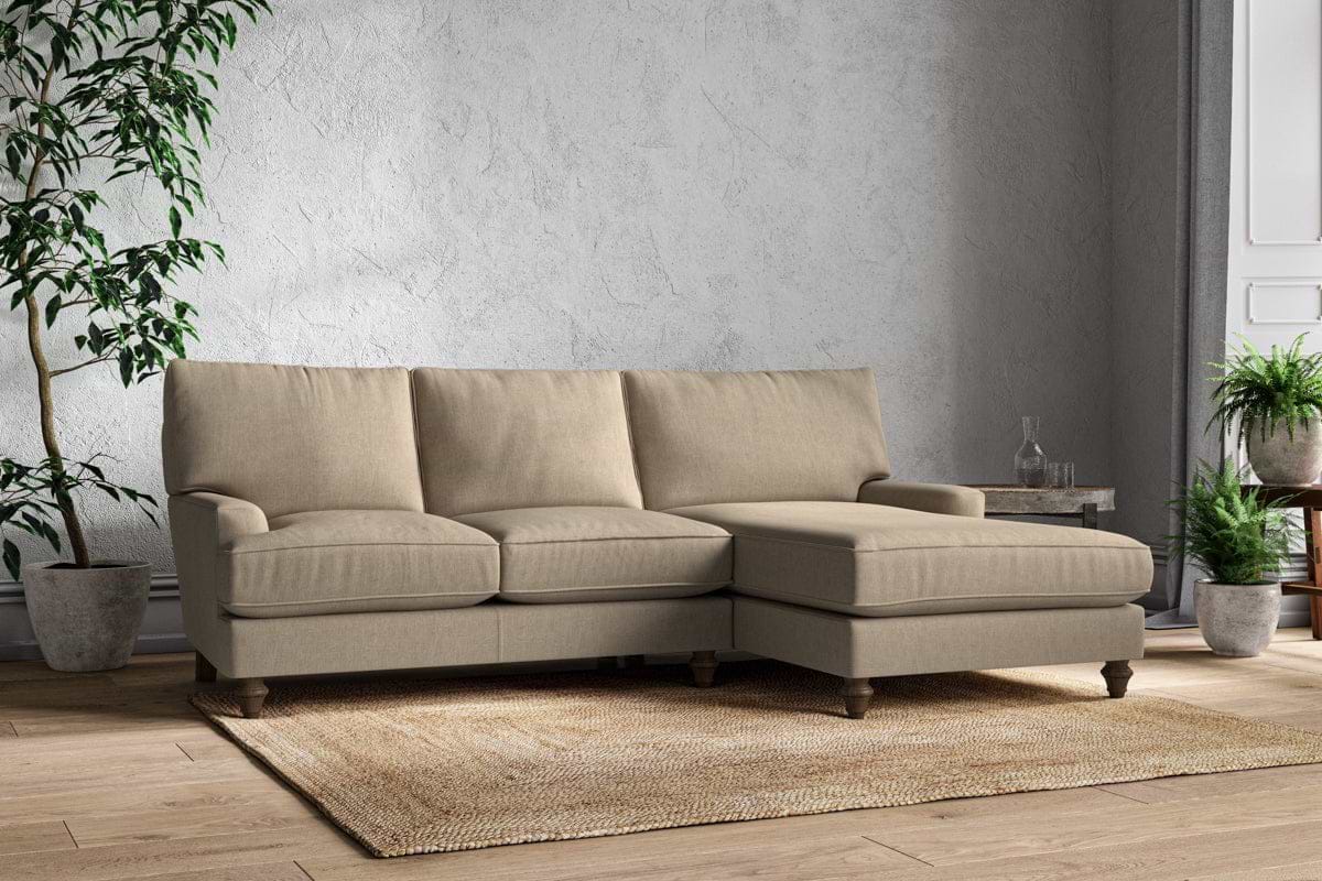 Marri Large Right Hand Chaise Sofa - Brera Linen Pebble