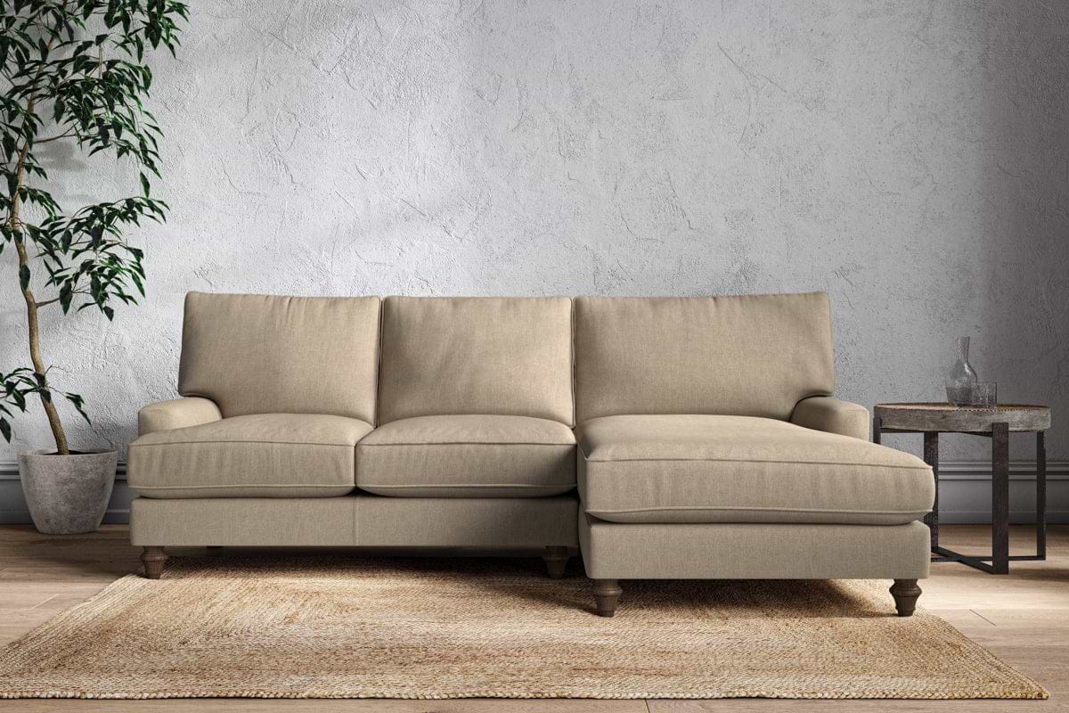 Marri Large Right Hand Chaise Sofa - Brera Linen Pebble-MAKE TO ORDER-Nkuku