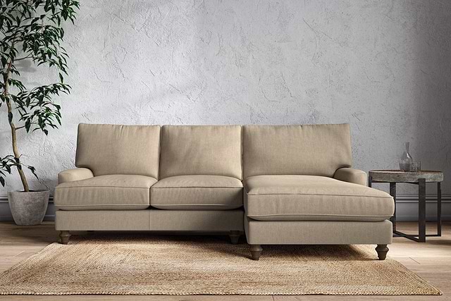 Marri Large Right Hand Chaise Sofa - Brera Linen Pebble