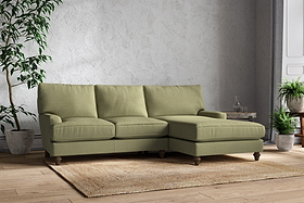 Marri Large Right Hand Chaise Sofa - Brera Linen Sage